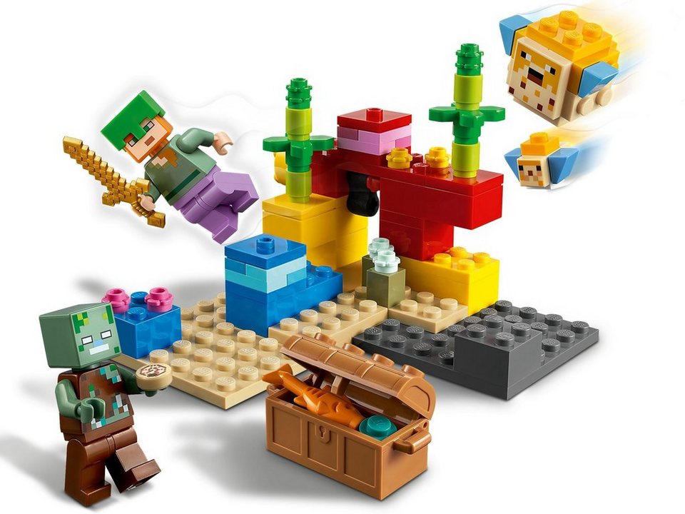 LEGO® LEGO® Minecraft™ 21164 Das Korallenriff Konstruktionsspielsteine, (92 St)