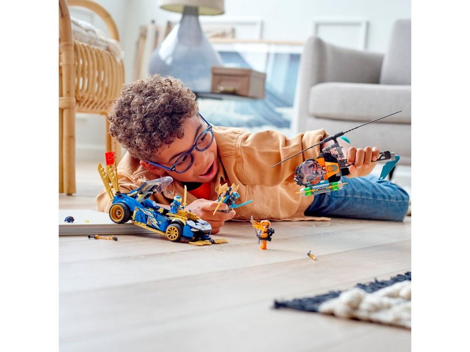LEGO® LEGO® NINJAGO® 71776 Jays und Nyas Rennwagen EVO Konstruktionsspielsteine, (536 St)