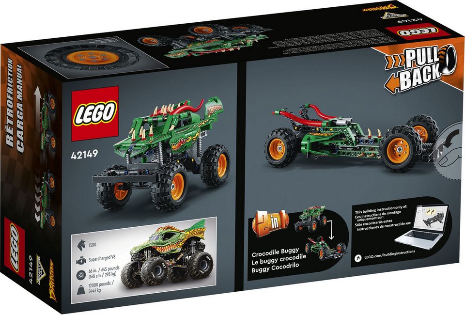 LEGO® LEGO® Technic End-Of-Live Set Monster Jam™ Dragon™ - 42149 Teile 217x Spielbausteine, (Bausteine, 217 St., Kreativ-Set), Made in Europe
