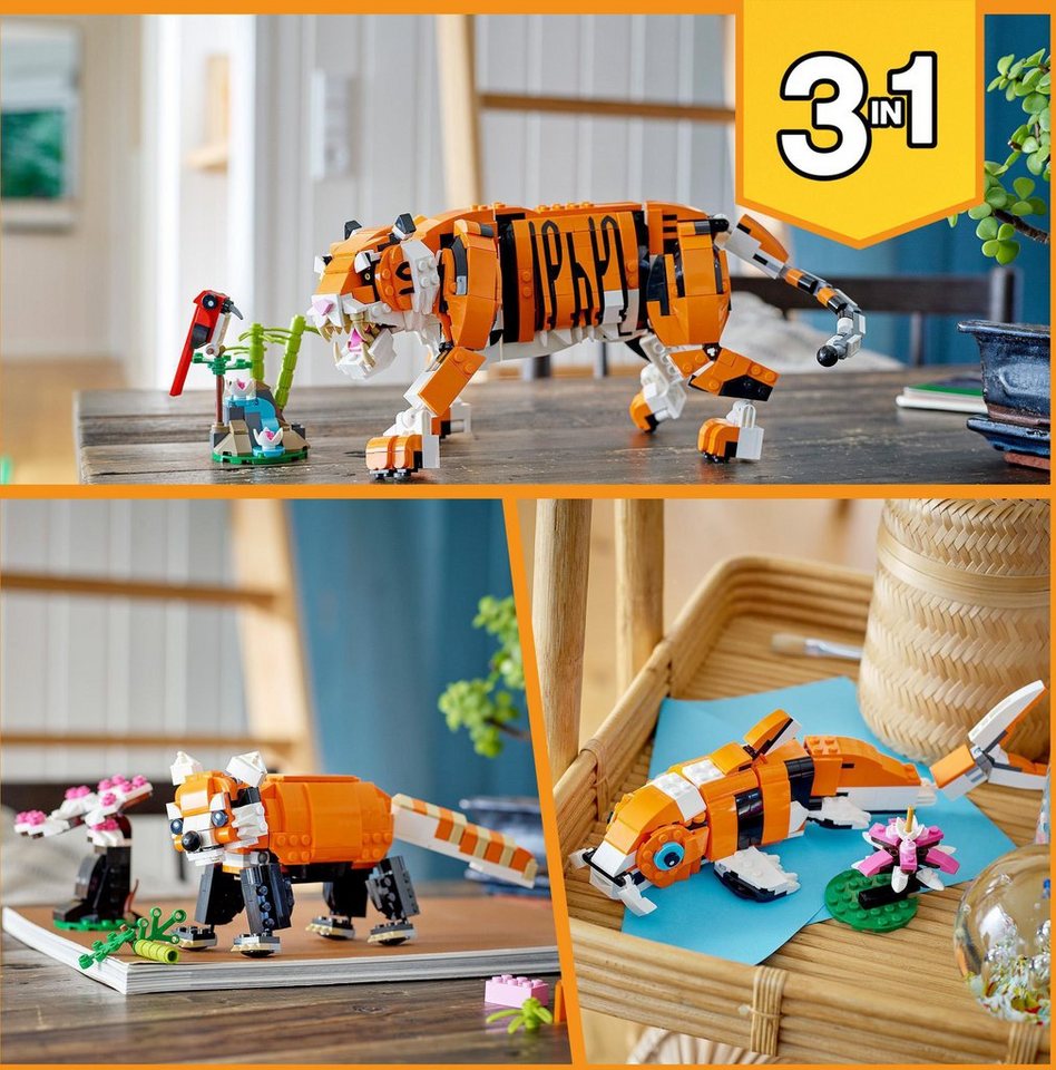 LEGO® Majestätischer Tiger (31129), LEGO® Creator 3in1 Konstruktionsspielsteine, (755 St)