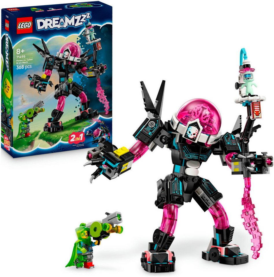 LEGO® Mateo vs. Cyberhirn-Mech (71495), LEGO DREAMZzz Konstruktionsspielsteine, (368 St), Made in Europe