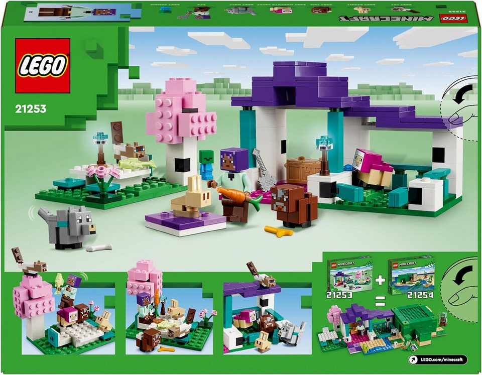 LEGO® Minecraft - Das Tierheim / Animal Shelter (21253) Konstruktions-Spielset, (206 St)