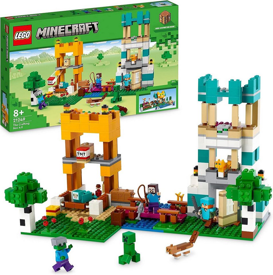 LEGO® Minecraft - Die Crafting-Box 4.0 (21249) Konstruktions-Spielset, (605 St., 2in1)
