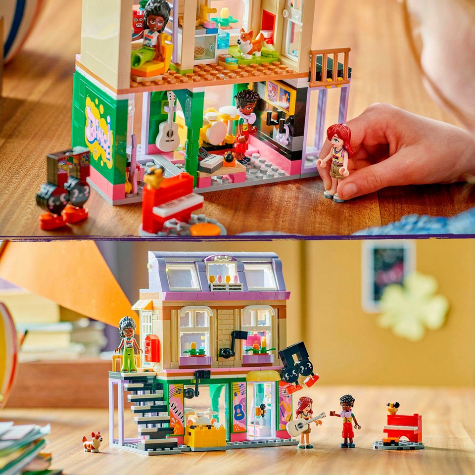 LEGO® Musikladen & Wohnung (42653), LEGO Friends Konstruktionsspielsteine, (483 St), Made in Europe