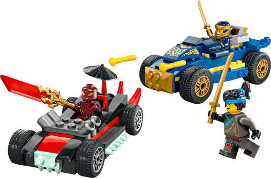 LEGO® NINJAGO 71840 Action-Autorennen: Rogue vs. Drix Spielbausteine, (Set, 111 St., Set)