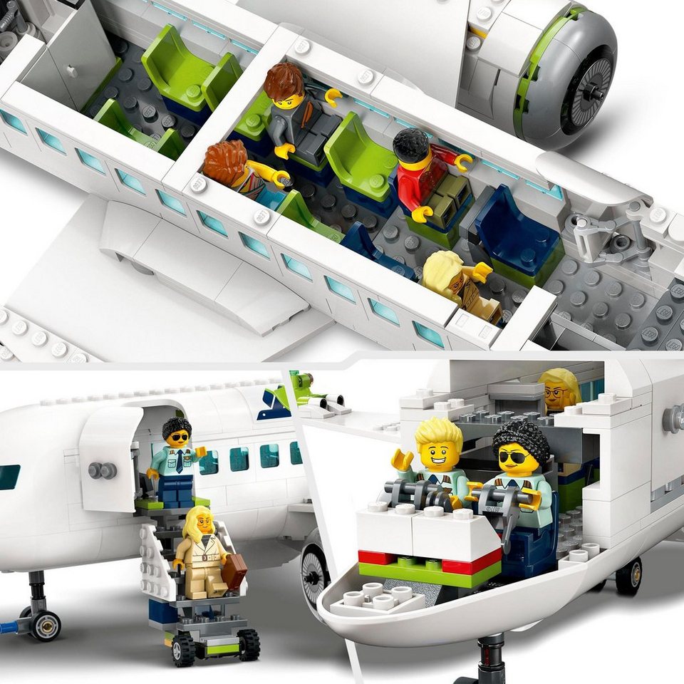 LEGO® Passagierflugzeug (60367), LEGO® City Konstruktionsspielsteine, (913 St), Made in Europe