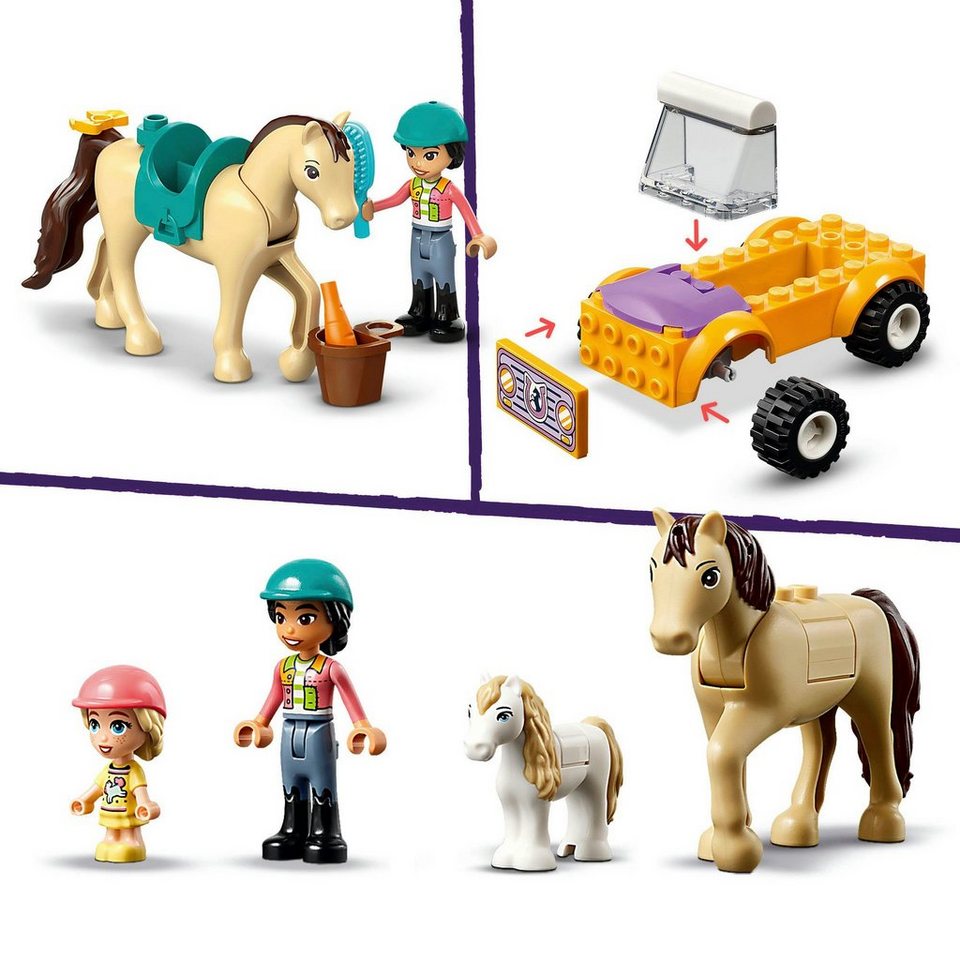LEGO® Pferde- und Pony-Anhänger (42634), LEGO Friends Konstruktionsspielsteine, (105 St), Made in Europe
