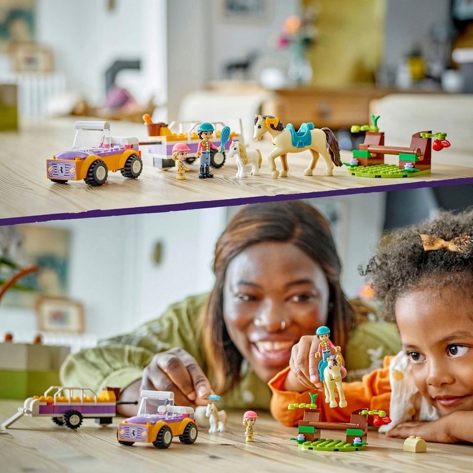 LEGO® Pferde- und Pony-Anhänger (42634), LEGO Friends Konstruktionsspielsteine, (105 St), Made in Europe