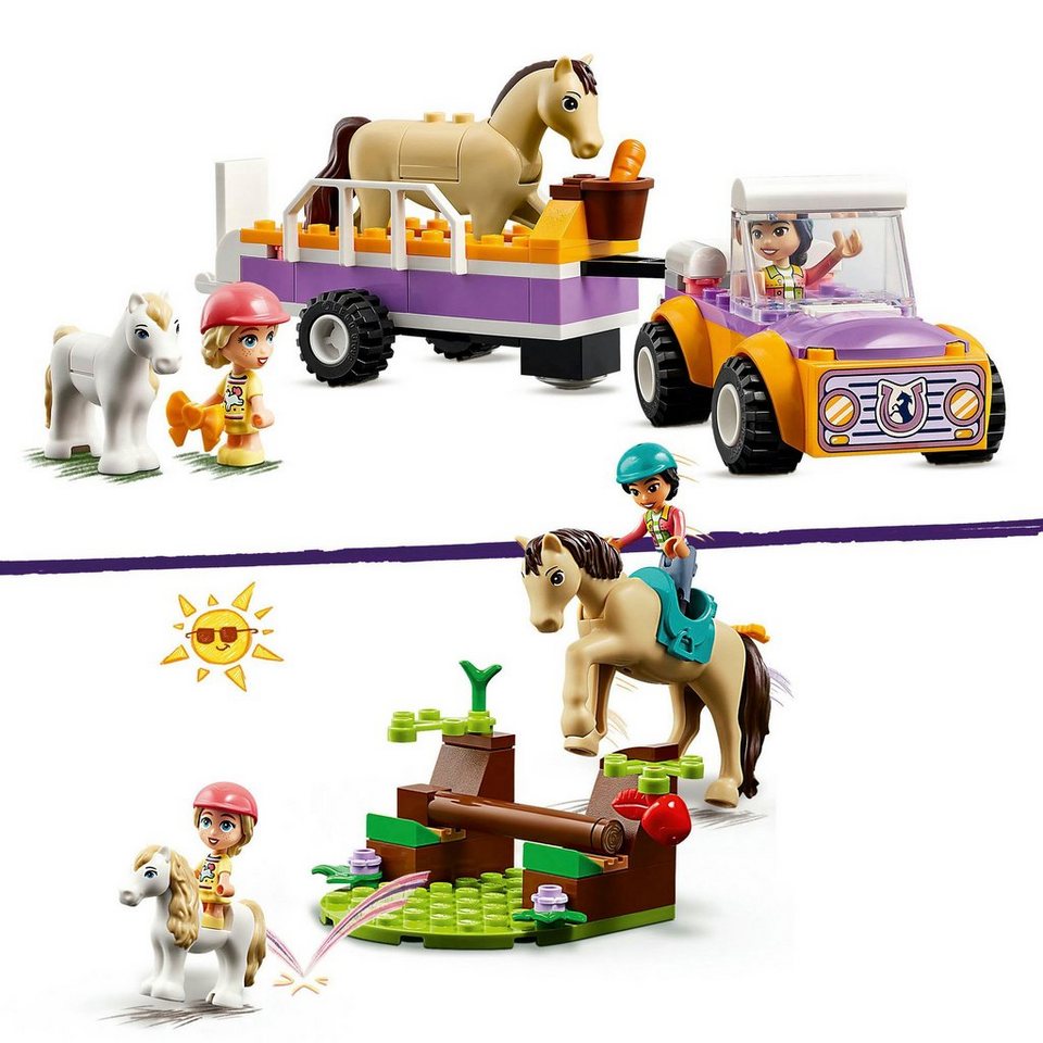 LEGO® Pferde- und Pony-Anhänger (42634), LEGO Friends Konstruktionsspielsteine, (105 St), Made in Europe