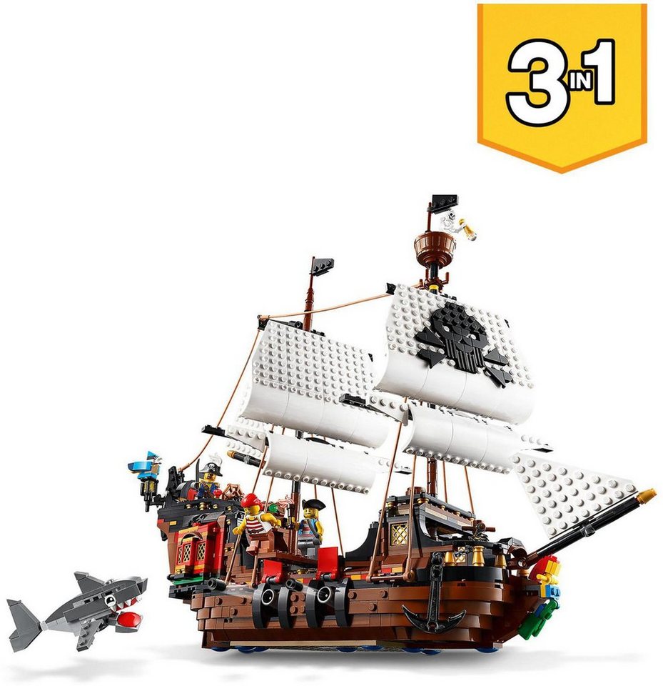 LEGO® Piratenschiff (31109), LEGO® Creator 3in1 Konstruktionsspielsteine, (1264 St), Made in Europe