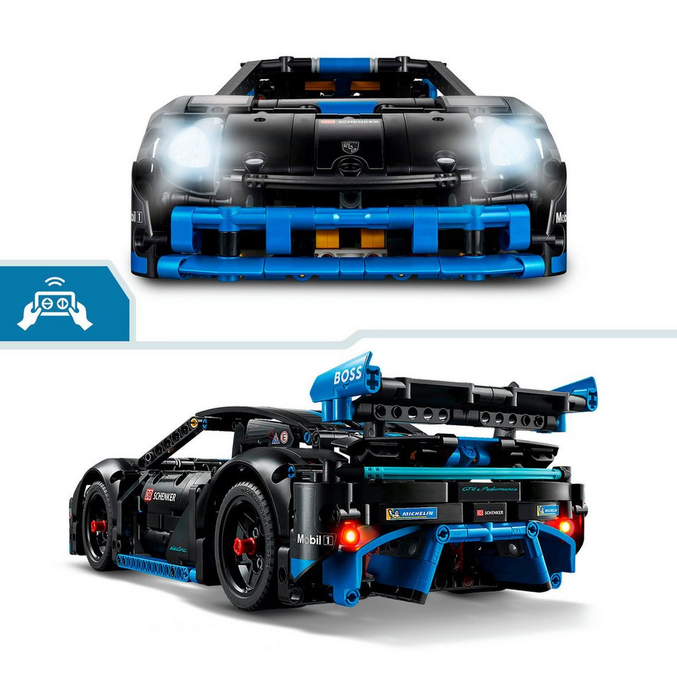LEGO® Porsche GT4 e-Performance Rennwagen (42176), LEGO Technic Konstruktionsspielsteine, (834 St), Made in Europe