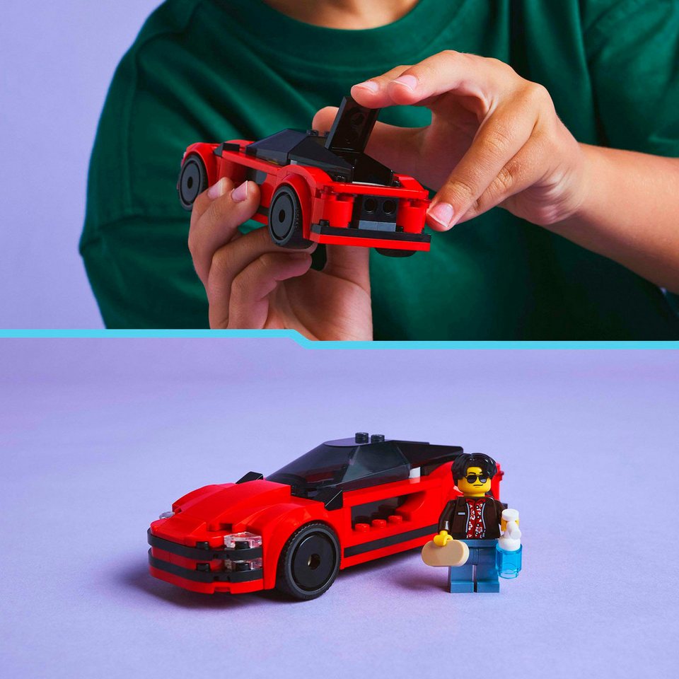 LEGO® Roter Sportwagen (60448), LEGO City Konstruktionsspielsteine, (109 St), Made in Europe