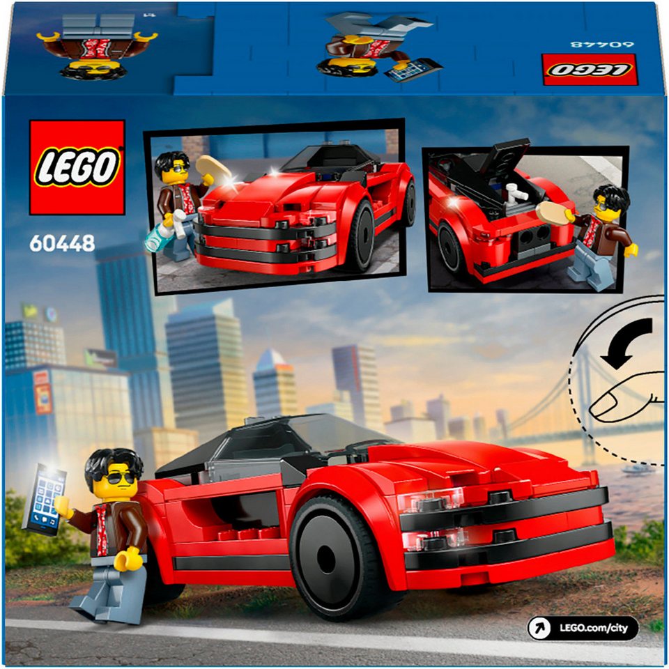 LEGO® Roter Sportwagen (60448), LEGO City Konstruktionsspielsteine, (109 St), Made in Europe