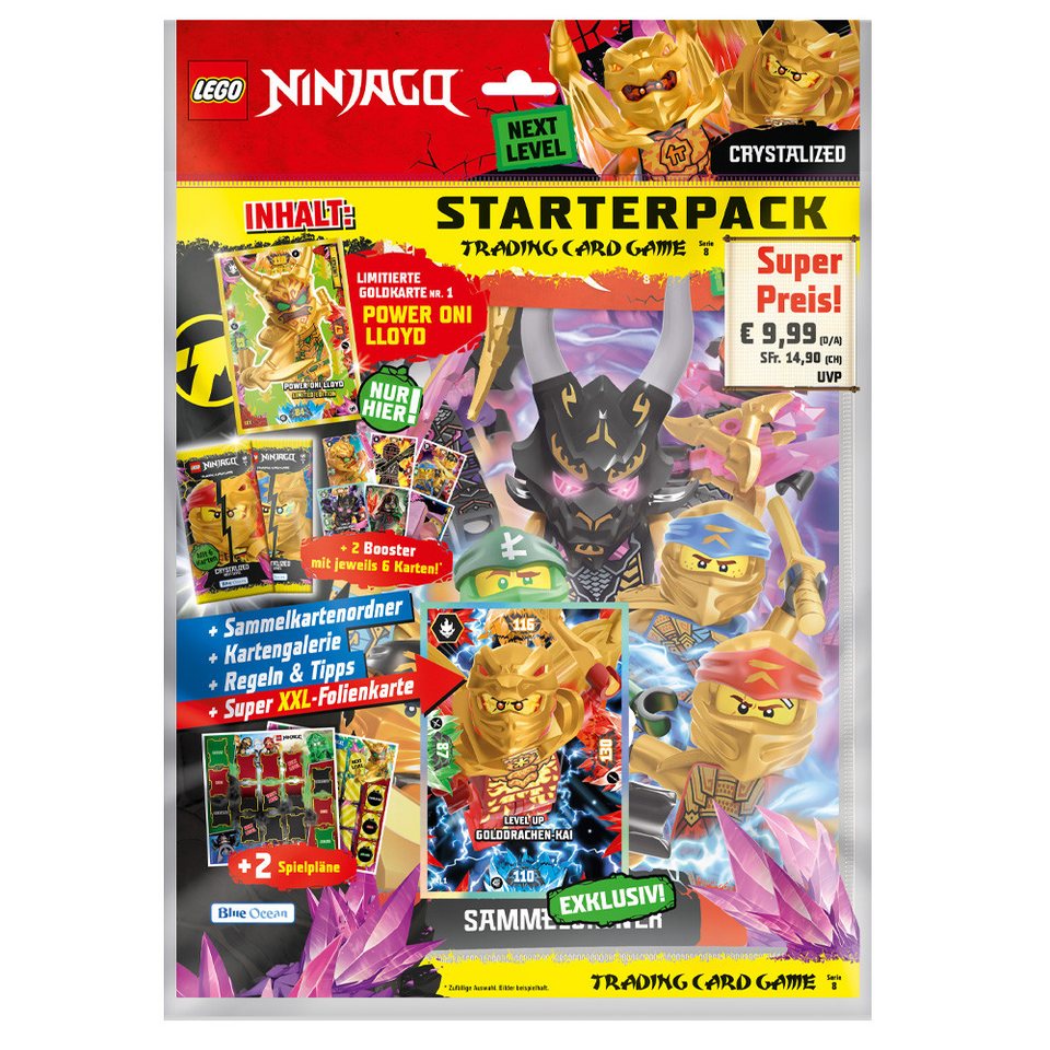 LEGO® Sammelkarte LEGO Ninjago Serie 8 NEXT LEVEL Trading Cards - 1 Starter + 10 Booster