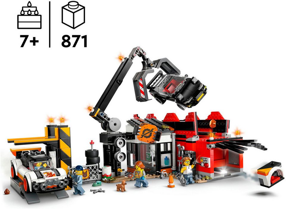 LEGO® Schrottplatz mit Autos (60472), LEGO City Konstruktionsspielsteine, (871 St), Made in Europe