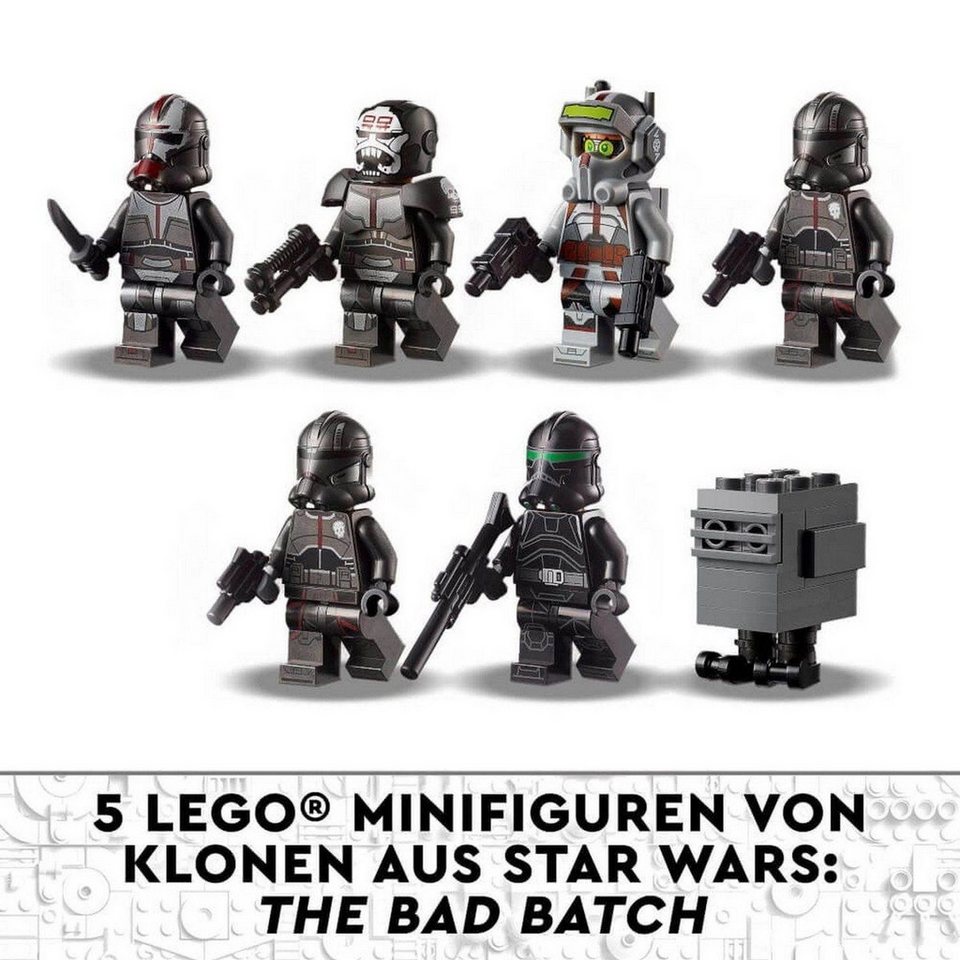 LEGO® Star Wars™ Star Wars Angriffsshuttle aus The Bad Batch™ Konstruktionsspielsteine, (Star Wars Angriffsshuttle aus The Bad Batch™, Klemmbausteine), Made in Europe