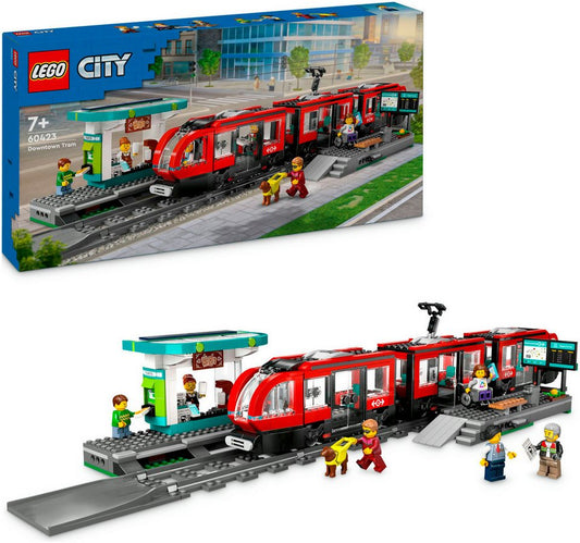 LEGO® Straßenbahn mit Haltestelle (60423), LEGO LEGO City Konstruktionsspielsteine, (811 St), Made in Europe