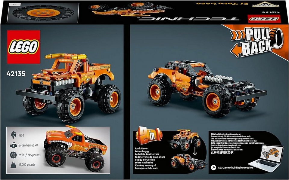 LEGO® Technic - Monster Jam El Toro Loco Truck (42135) Konstruktions-Spielset, (247 St)