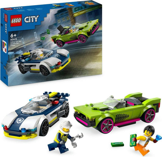 LEGO® Verfolgungsjagd mit Polizeiauto und Muscle Car (60415), LEGO City Konstruktionsspielsteine, (213 St), Made in Europe