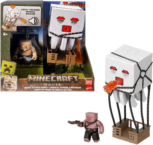 Mattel® Actionfigur Minecraft Ghast mit Feuerattacke, (Set), mit Lichteffekten, Geräusche und mehr