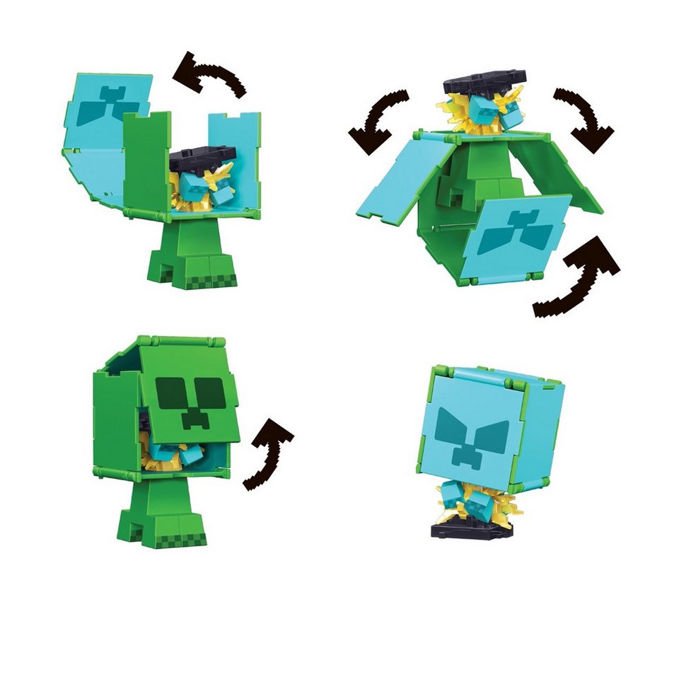 Mattel® Spielfigur Mattel HTL46 - Minecraft Flippin' Figure Creeper + Charged Creeper