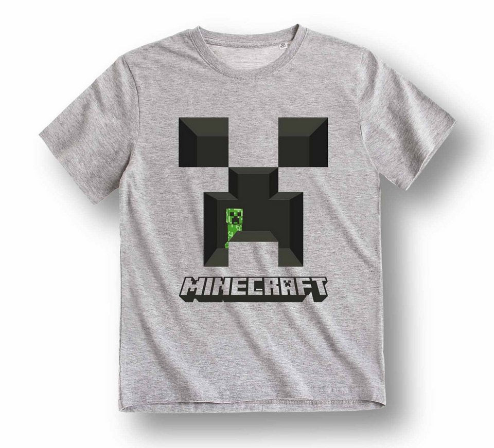 Minecraft Print-Shirt 2x Minecraft Kinder T-Shirts JUngen + Mädchen Gr.128 - 6 7 8 9 Jahre