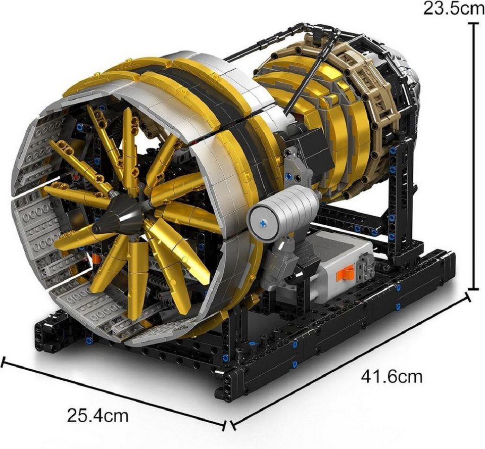 Mould King 10141 Flugzeugtriebwerk MOC Klemmbausteine 2256 Teile Konstruktionsspielsteine, (Set, 2256 St)