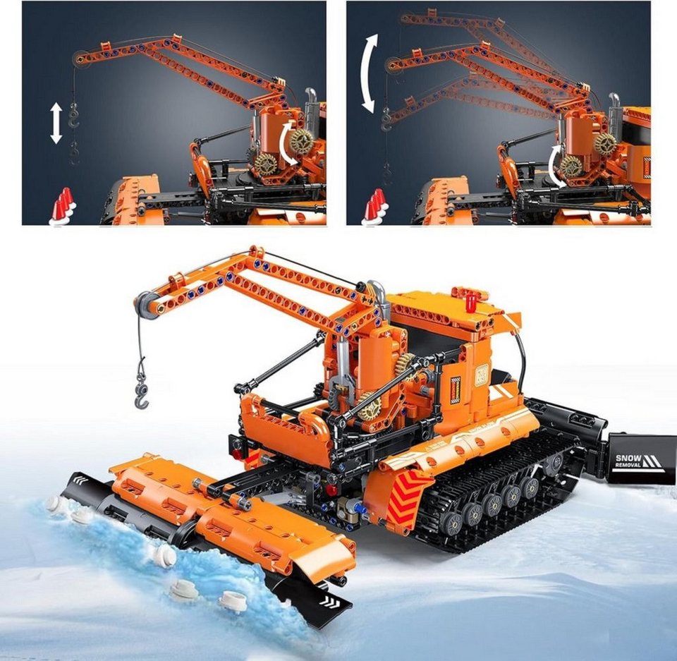 Mould King 17051 Ferngesteuerter Schneepflug MOC Klemmbausteine 1241 Teile Konstruktionsspielsteine, (Set, 1241 St)