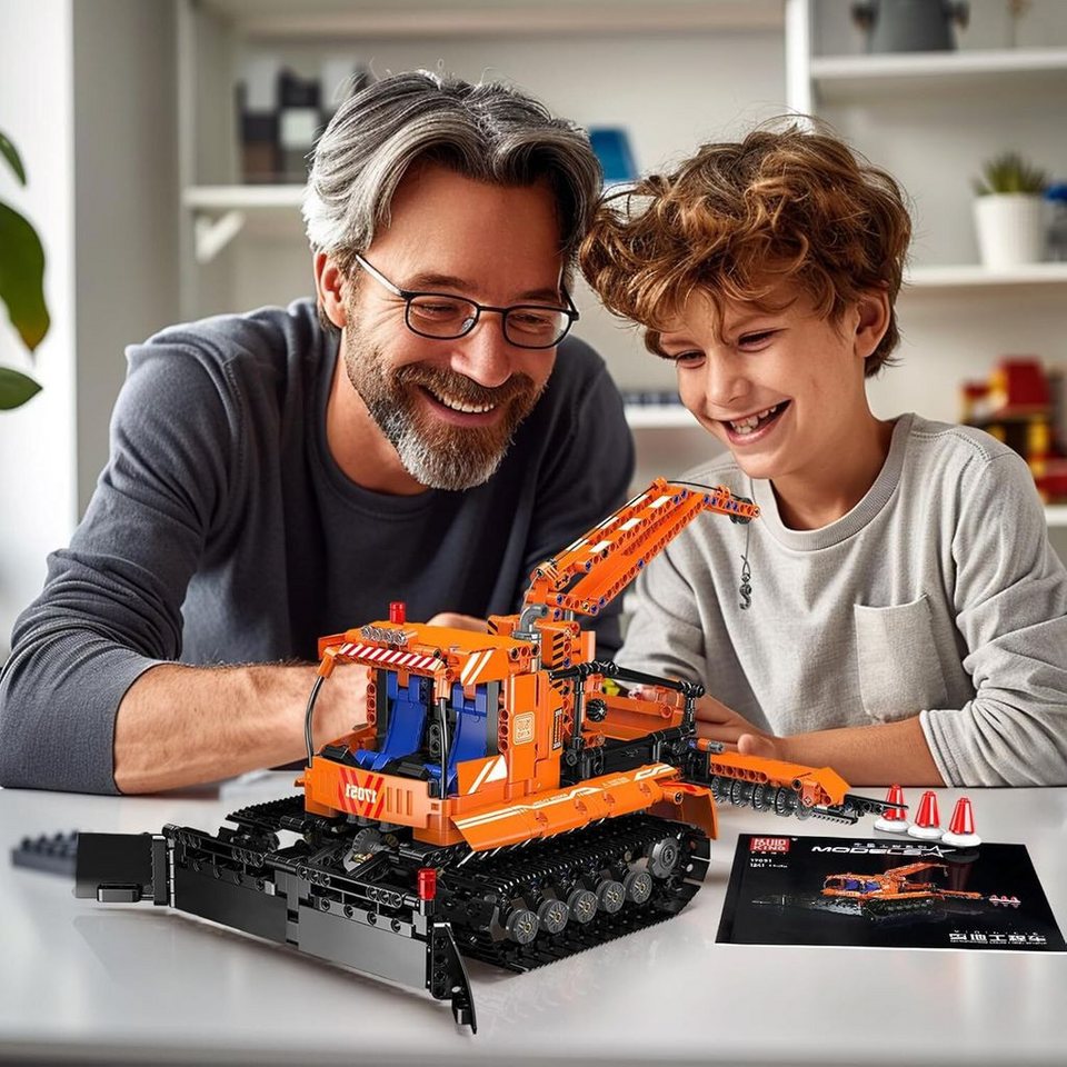 Mould King 17051 Ferngesteuerter Schneepflug MOC Klemmbausteine 1241 Teile Konstruktionsspielsteine, (Set, 1241 St)