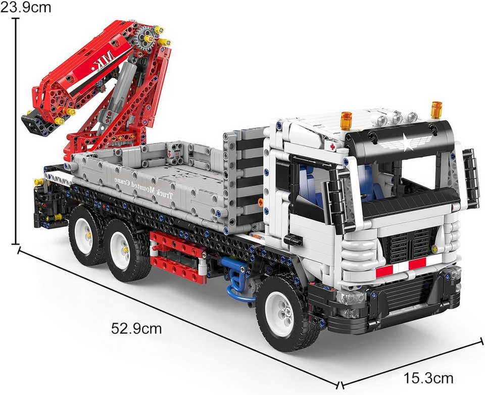 Mould King 17063 Ferngesteuerter Kran LKW MOC Klemmbausteine 2530 Teile Konstruktionsspielsteine, (Set, 2530 St)