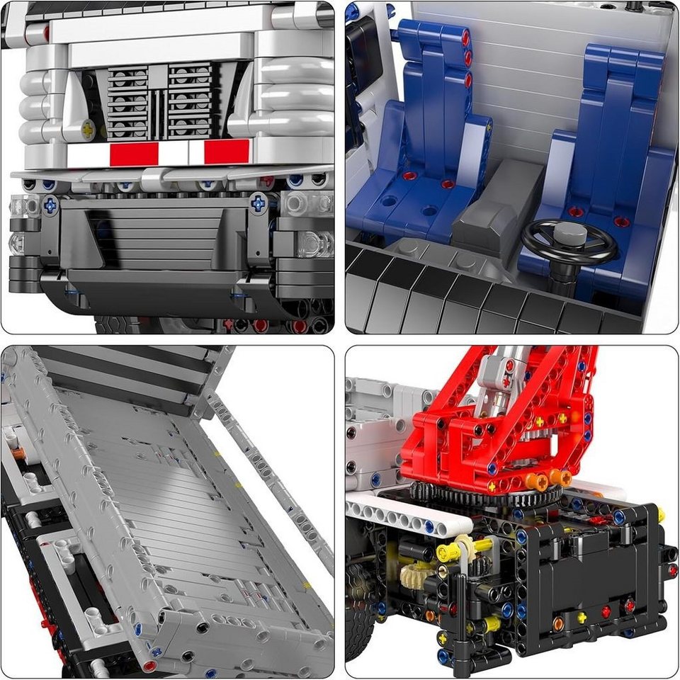Mould King 17063 Ferngesteuerter Kran LKW MOC Klemmbausteine 2530 Teile Konstruktionsspielsteine, (Set, 2530 St)