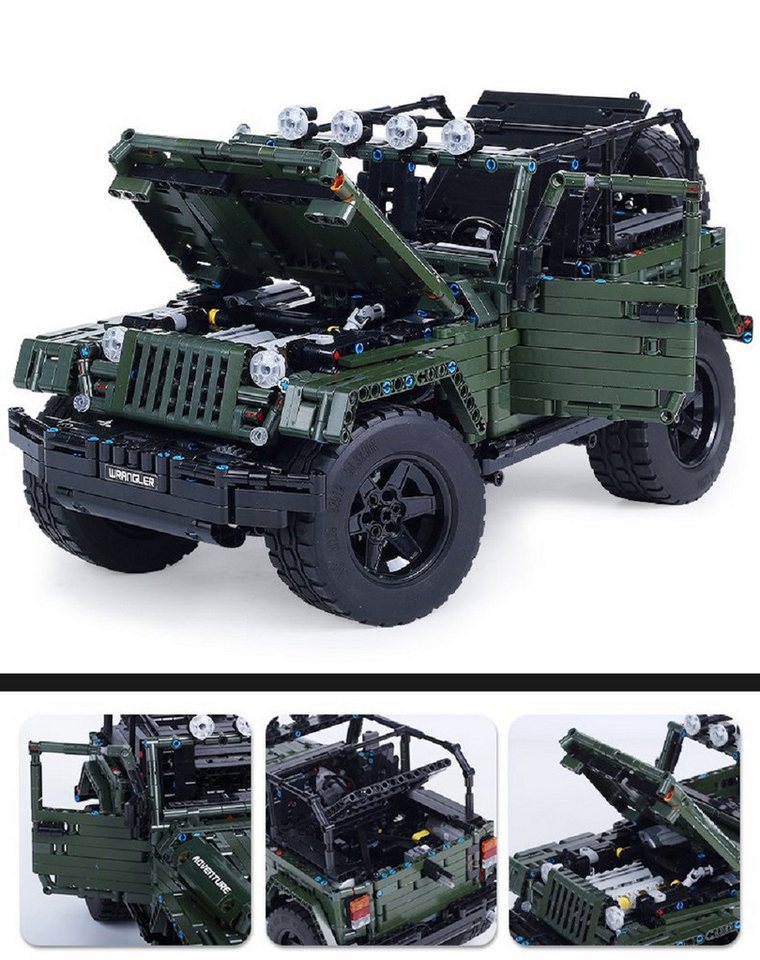 Mould King Mould King 13124 Jeep Wrangler Rubicon Sportwagen 2.096 Teile Konstruktions-Spielset, (2096 St)
