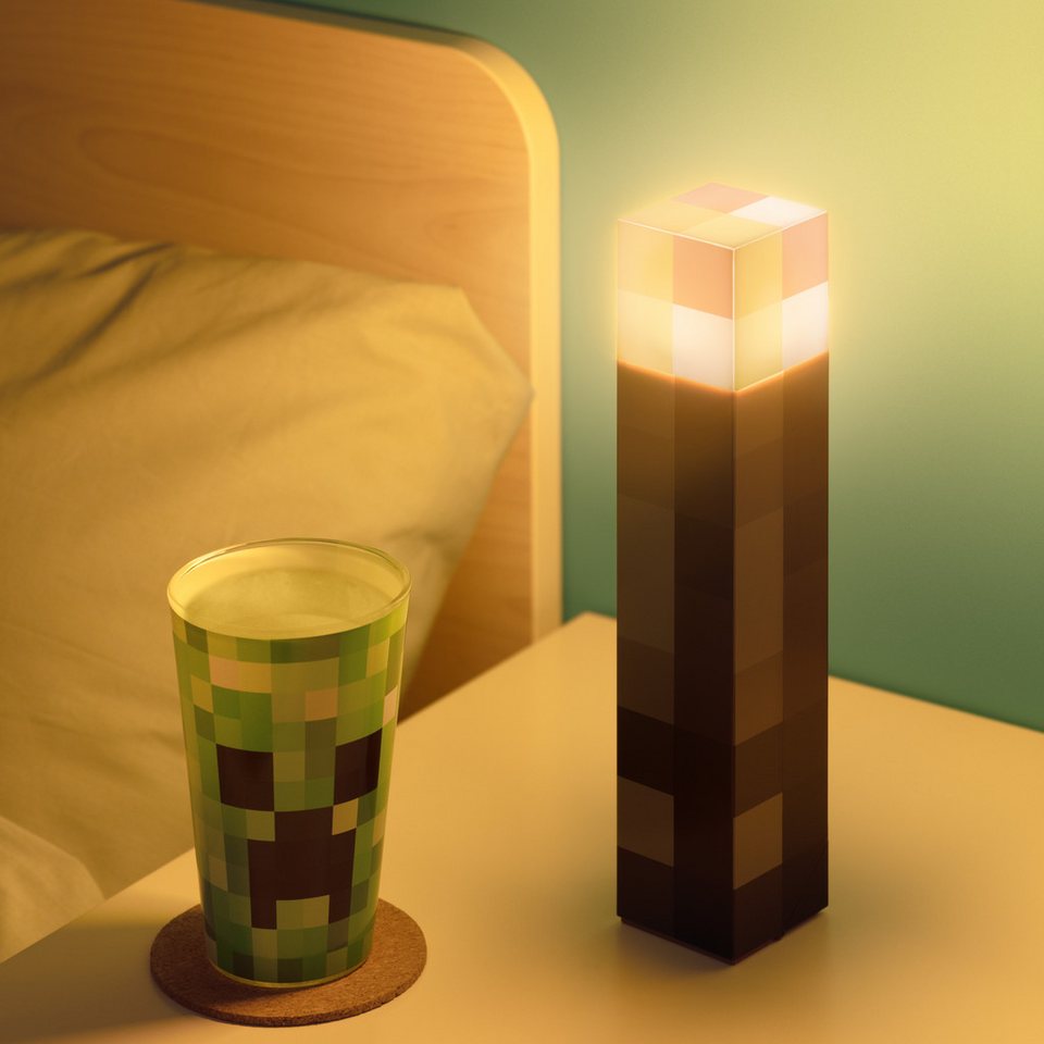 Paladone Dekolicht Minecraft Fackel-Licht, LED fest integriert, 2 Lichtmodi