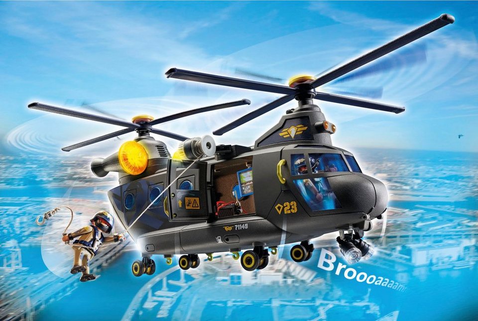 Playmobil® SWAT-Rettungshelikopter (71149), My Action Heroes Konstruktions-Spielset, (117 St), Made in Europe; mit Licht und Sound