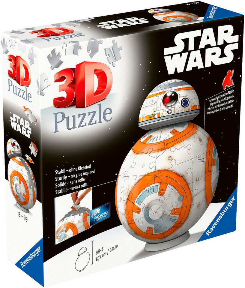 Ravensburger 3D-Puzzle Star Wars BB-8, 99 Puzzleteile, Made in Europe