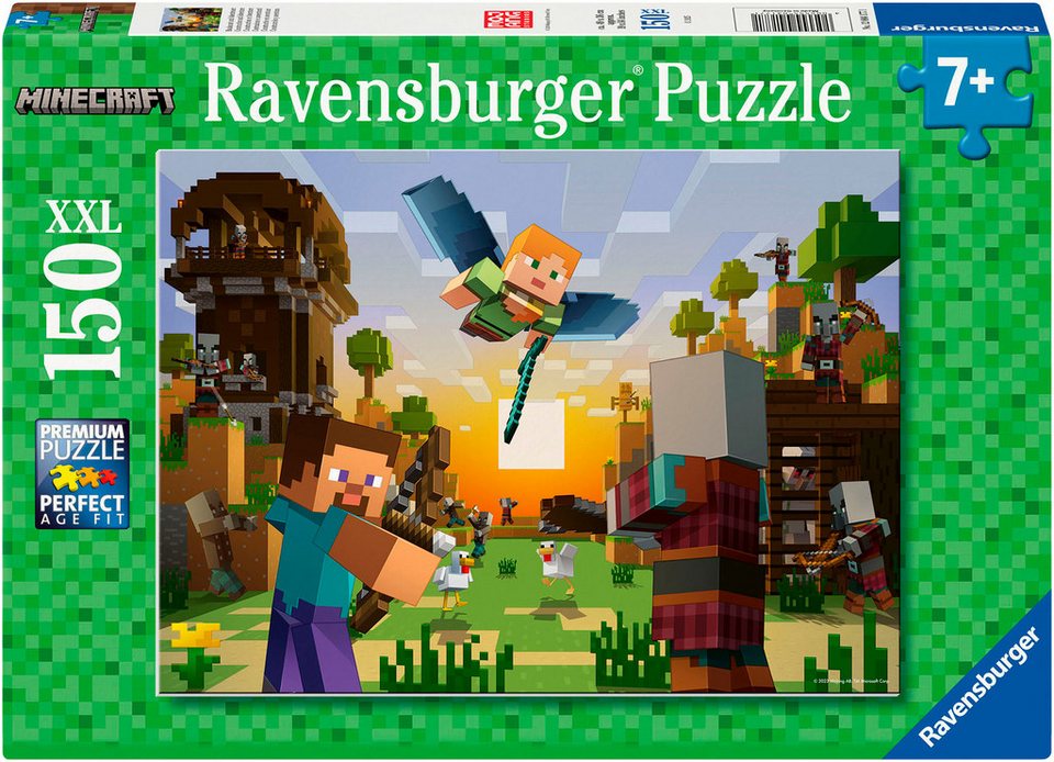 Ravensburger Puzzle Minecraft, Baukunst und Abenteuer, 150 Puzzleteile, 150 XXLTeile; Made in Germany