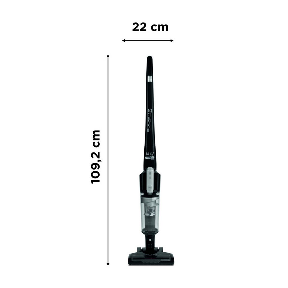 Rowenta Akku-Stielstaubsauger Air Force Light, kabellos, LED- Düse, beutellos Bodenstaubsauger, 550 W, beutellos, 14,4 Volt Lithiumionen- Akku, leichtes und kompaktes Design, RH6545